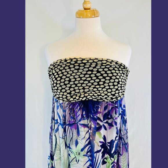 Jean Paul Gaultier Resort Polka Dot + Palm Maxi Dress - Size 6 - Picture 9 of 16